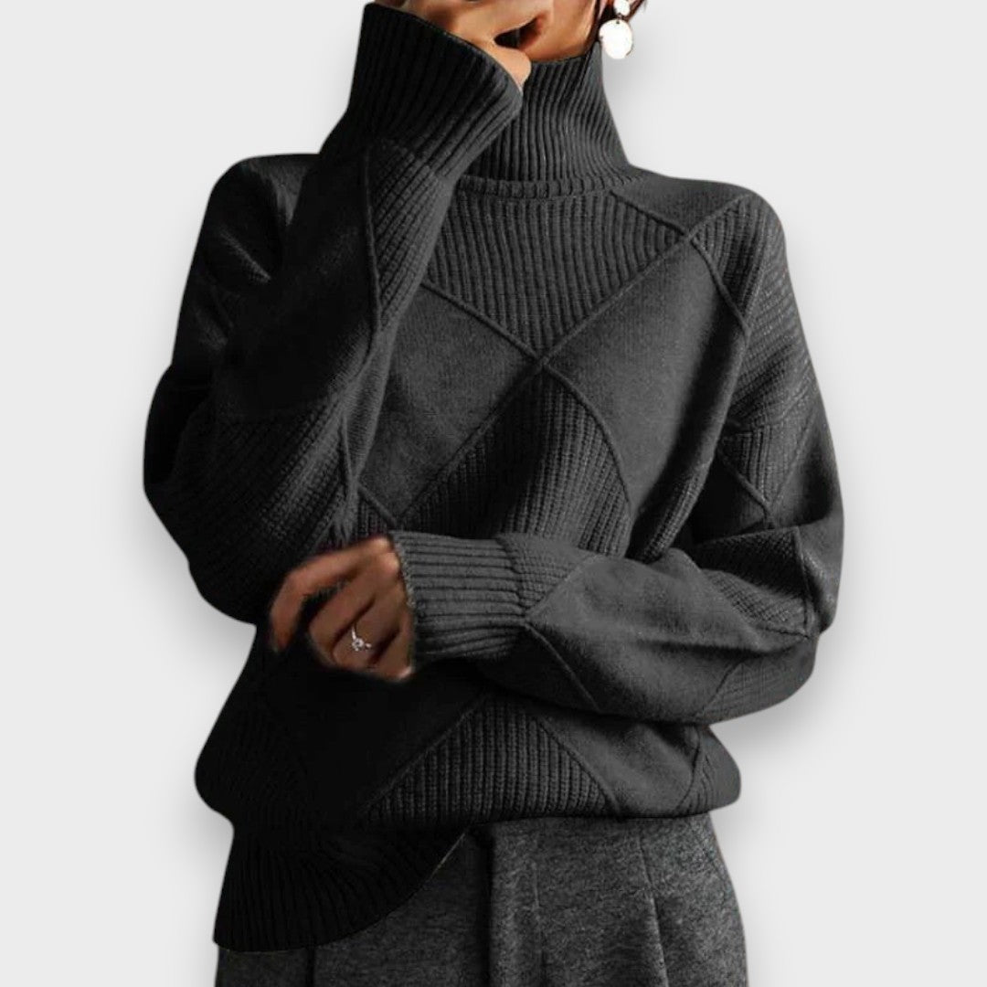 Remmy | Structured Roll Neck Jumper in Knit