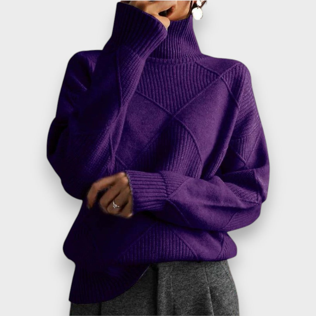 Remmy | Structured Roll Neck Jumper in Knit