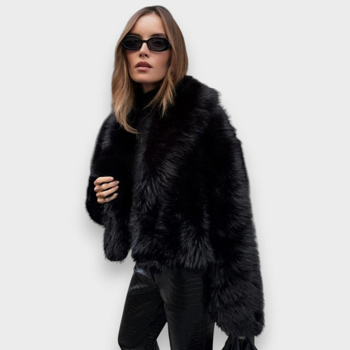 Jade | Black Luxury Faux Fur Coat